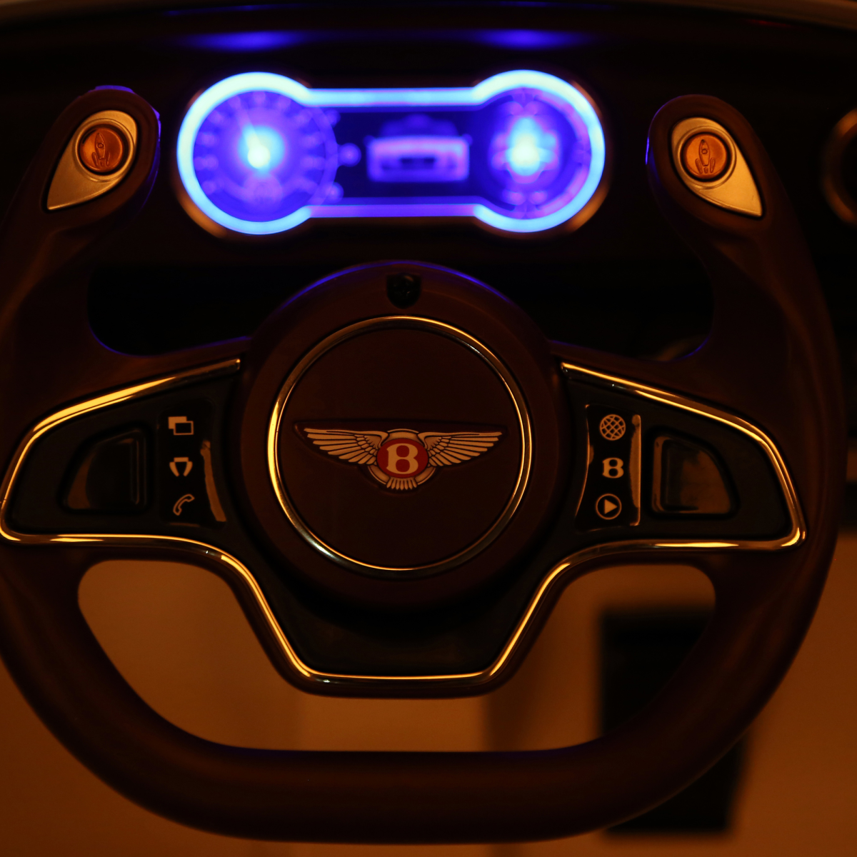 Electric Ride-on Car w/ LED Lights Music Parental Remote Control White