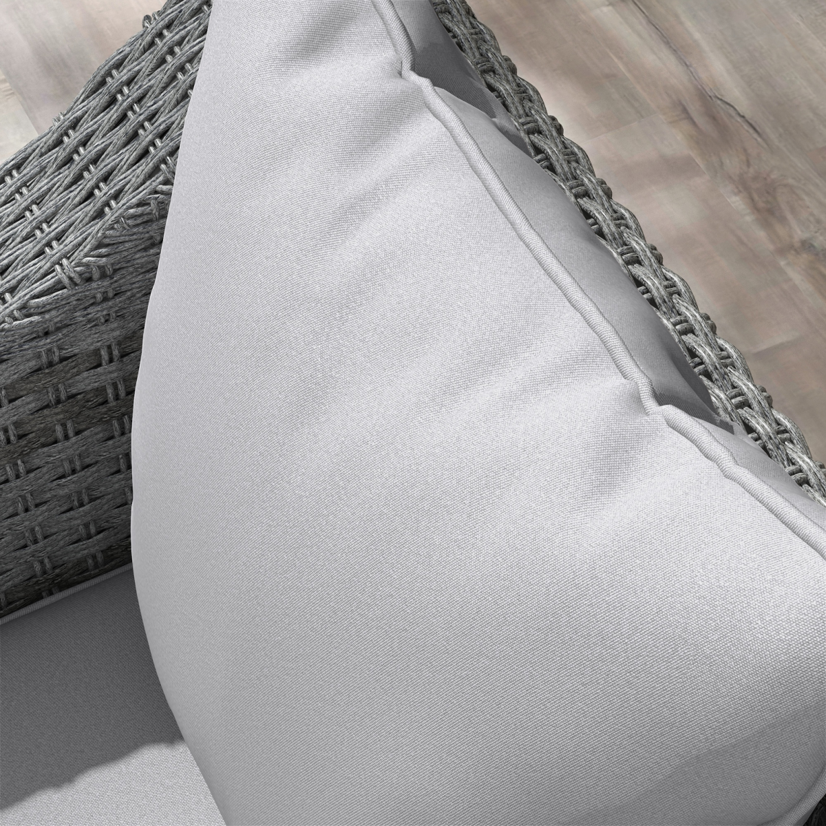 One-piece Outdoor Back and Seat Cushion for Garden, Light Grey