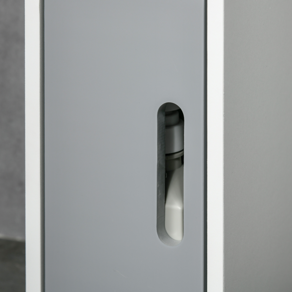 Freestanding Tall Bathroom Cabinet W/ Open Shelves 3 Cupboards, Grey