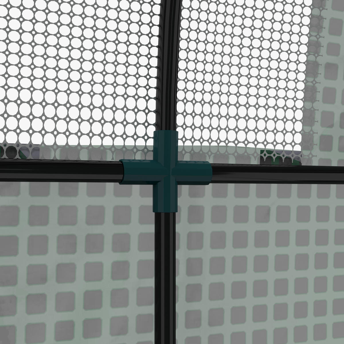 Polytunnel Greenhouse with Doors and Mesh Windows 1.8 x 1.8 x 2m