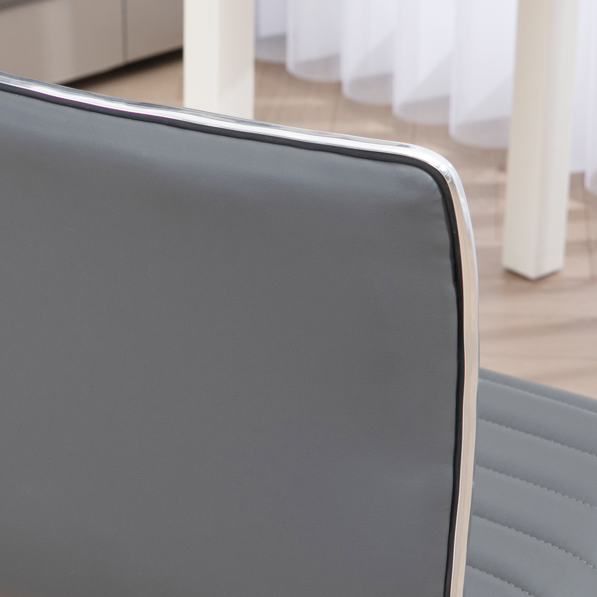 Armless Mid-Back Adjustable Office Chair with 360 Swivel Light Grey