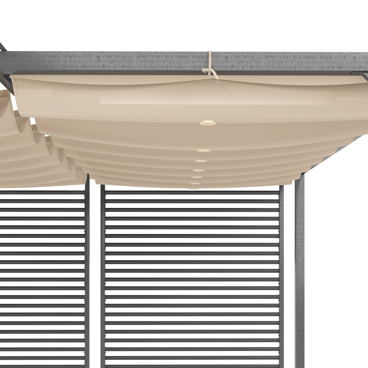 Metal Pergola Patio Sun Shelter Grape Tent Retractable Canopy UV Cut