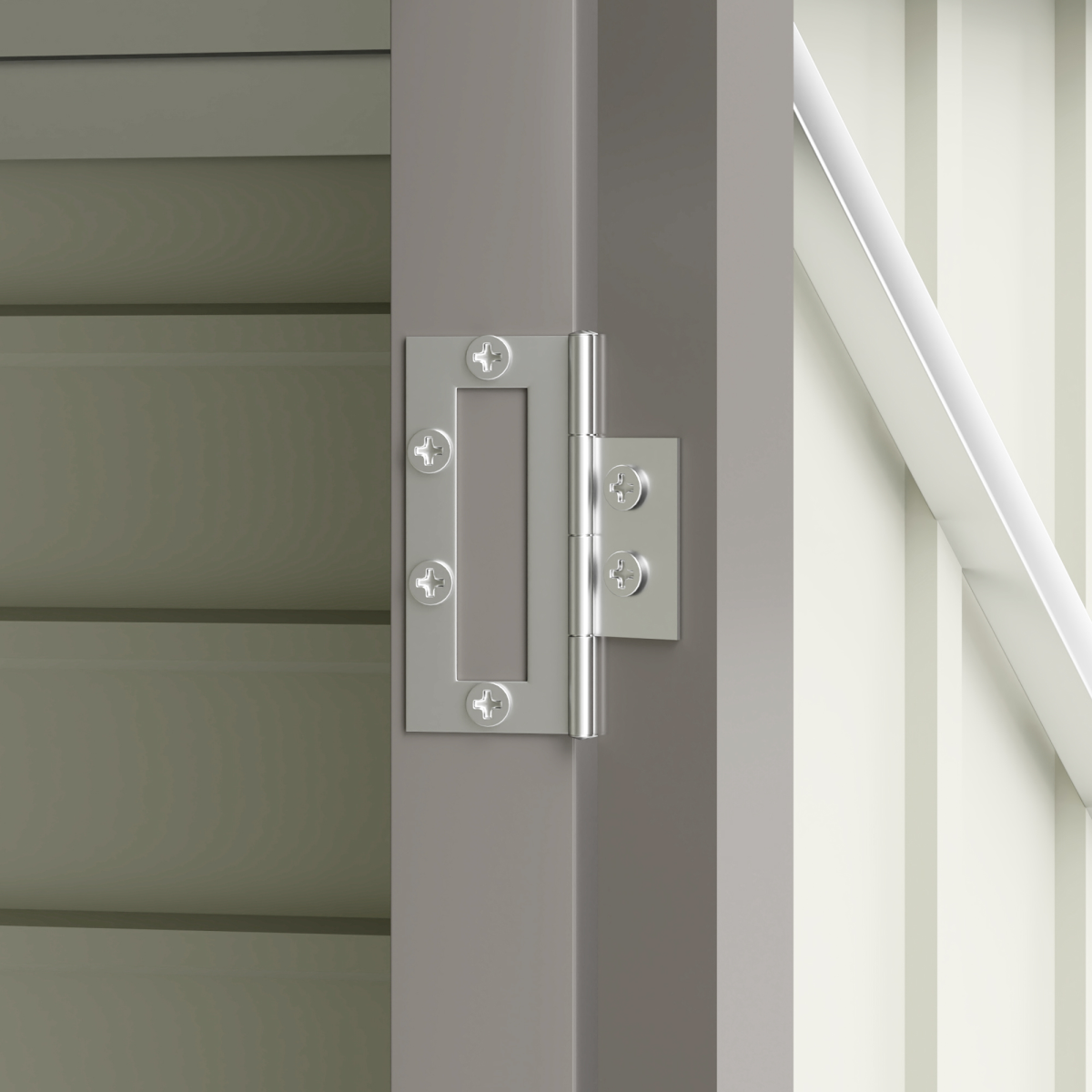 8 x 4FT Metal Garden Storage Shed with Double Doors, Light Grey
