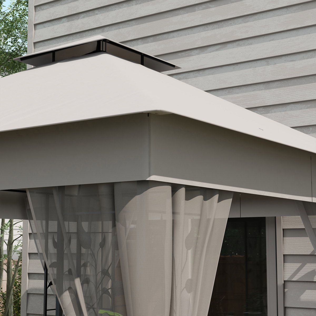 3 x 3(m) Garden Gazebo Marquee Tent Canopy Shelter Pavilion Grey