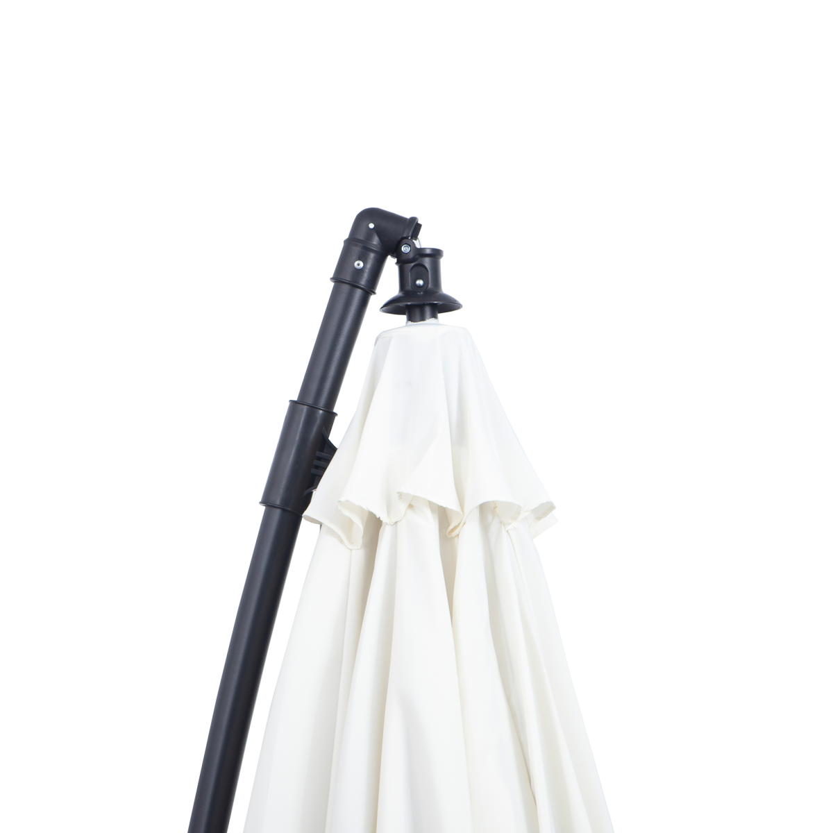 3(m) Cantilever Shanghai Parasol Crank Handle, Cross Base, Off-White Outsunny