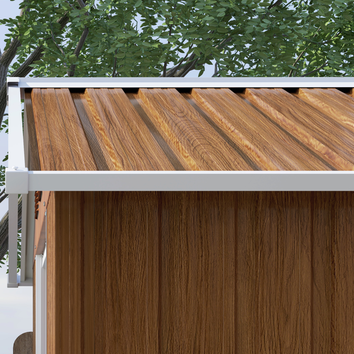 6.5x3.5ft Metal Garden Shed for Garden, Brown Wood Effect