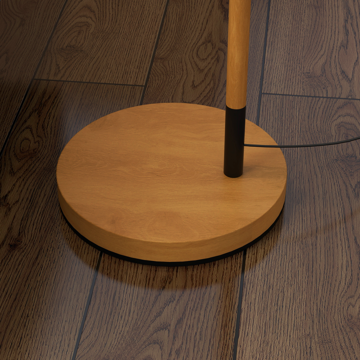 Floor Lamp with 350° Rotating Lampshade, LED Bulb Included, Brown