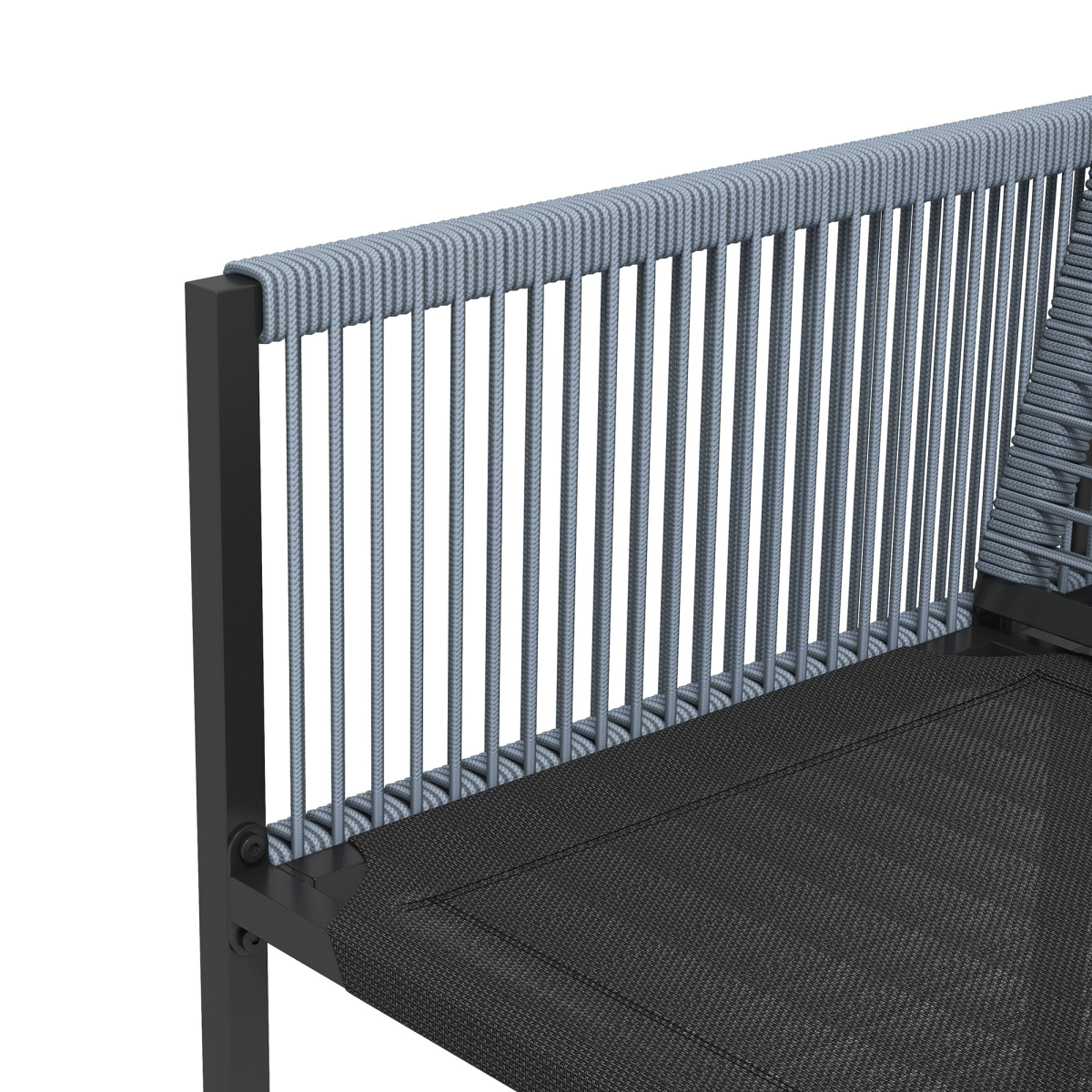 5 Pieces Patio Dining Set with Foldable Back for Poolside, Dark Grey