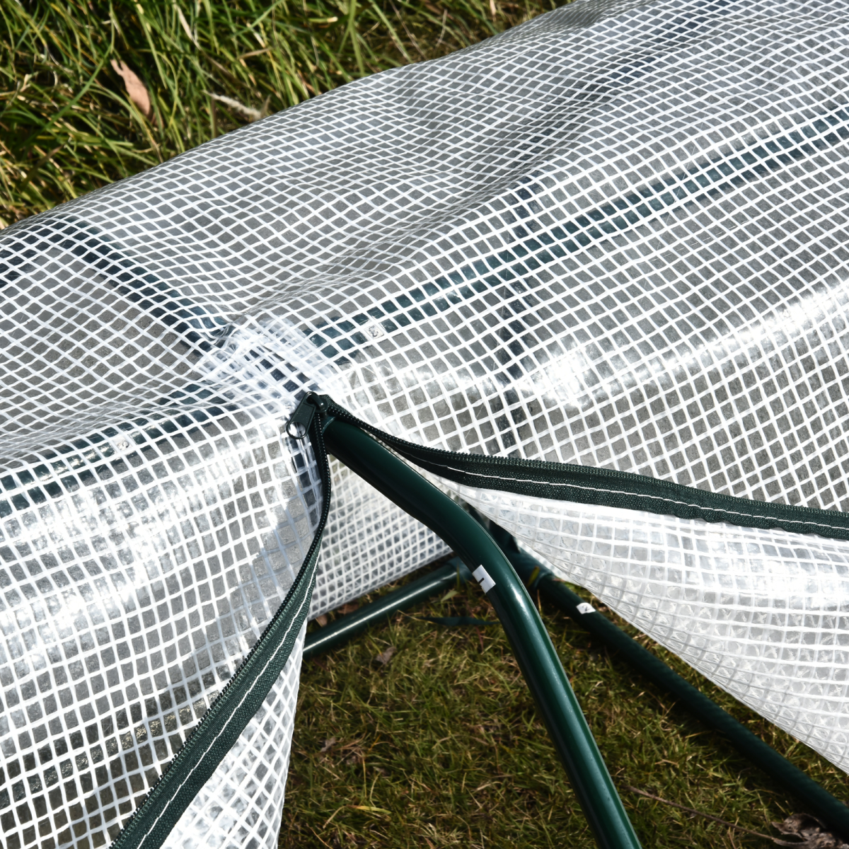 Mini PVC Cover Steel Frame Greenhouse White