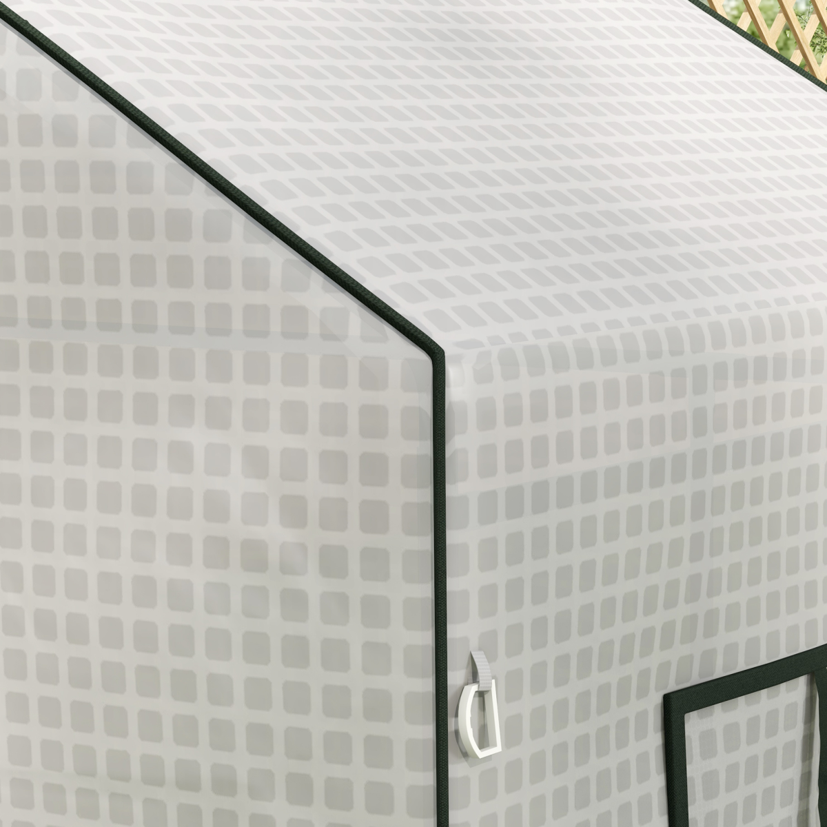 PE Greenhouse Cover Replacement with Door and Mesh Windows, White