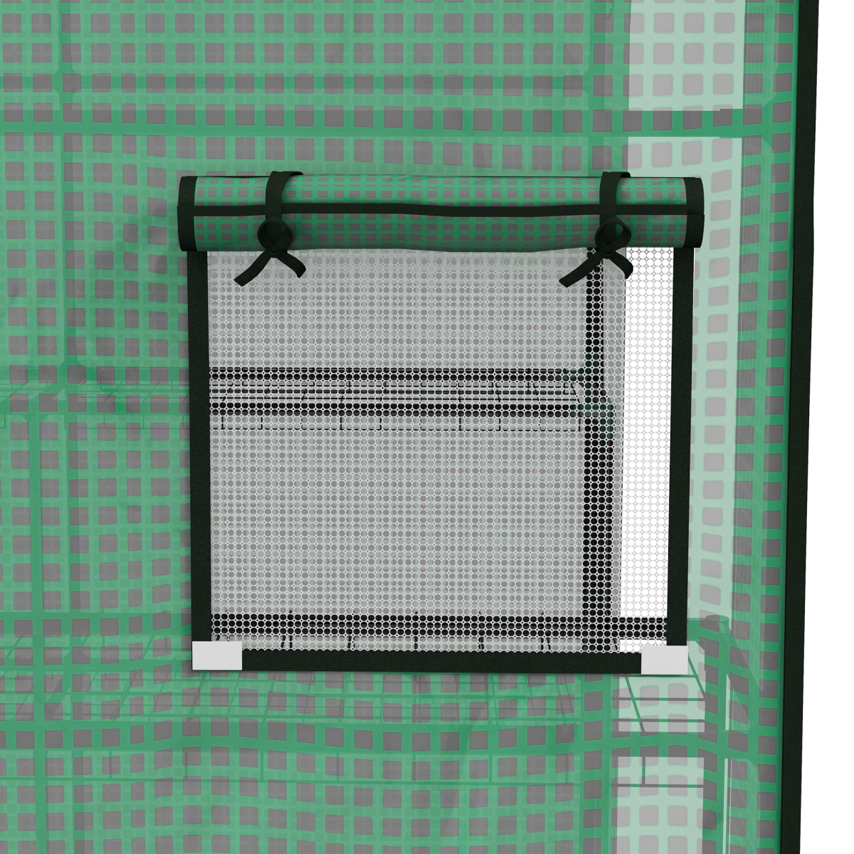 Walk-in Greenhouse Cover Replacement with Door and Mesh Windows, Green