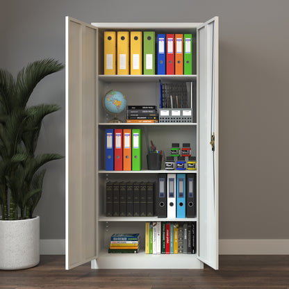Filing Cabinet Storage Office 2 Doors Adjustable Shelf Metal Vinsetto