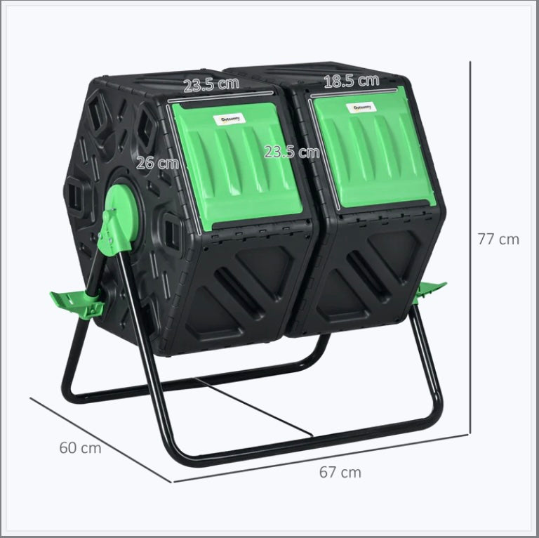 130L Dual Chamber Rotating Composter