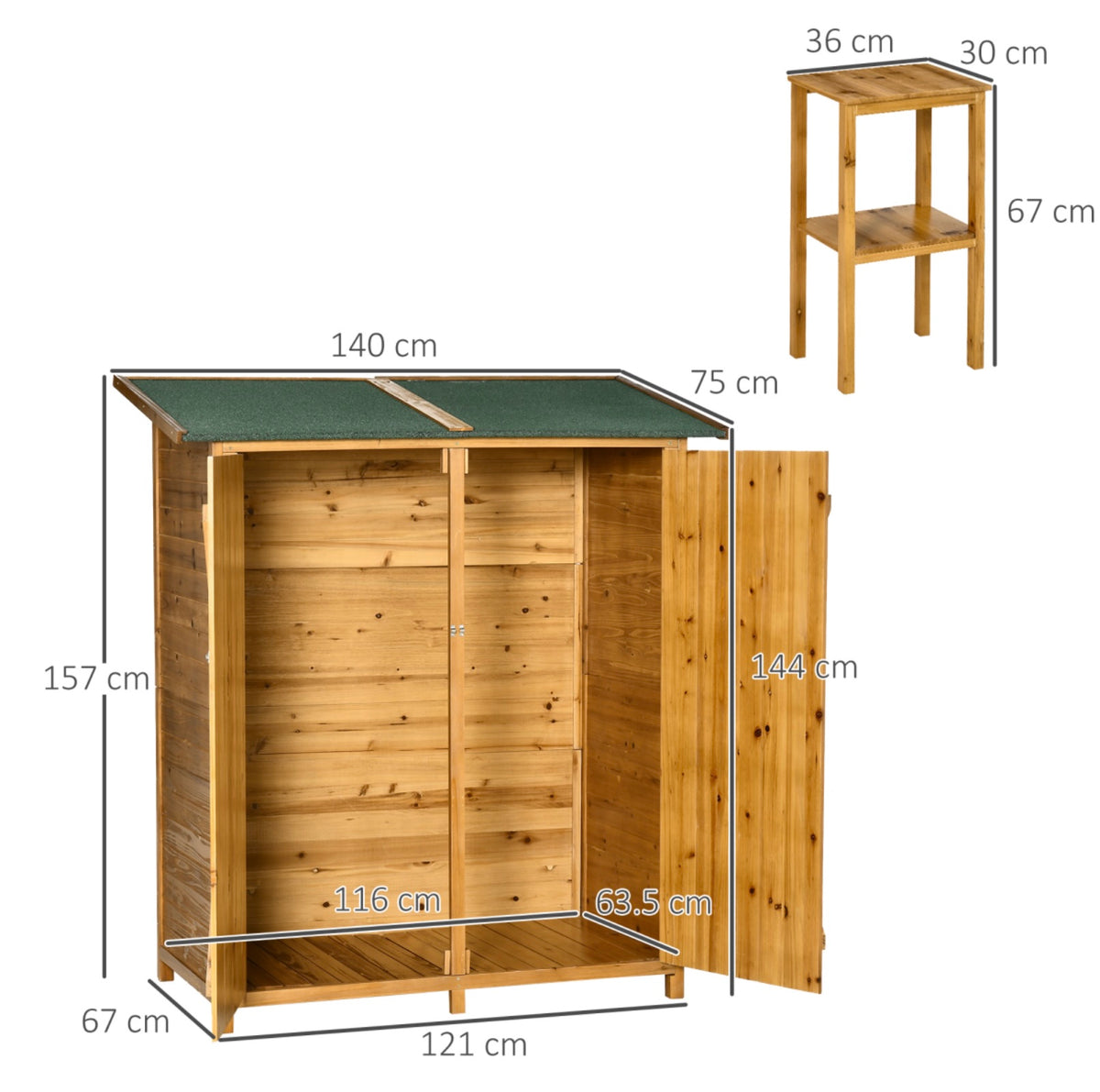 4 x 2ft Wooden Garden Storage Shed
