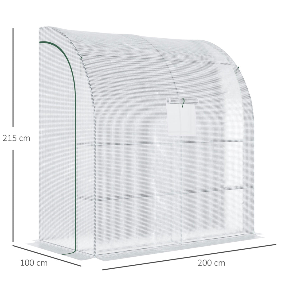 6.5 x 3.5ft Lean To Walk In Greenhouse White