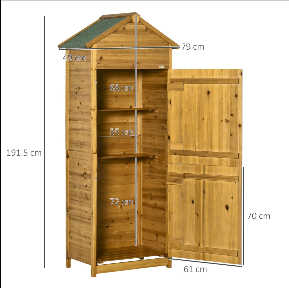 Wooden Garden Storage Shed with Lockable Doors 191.5cm