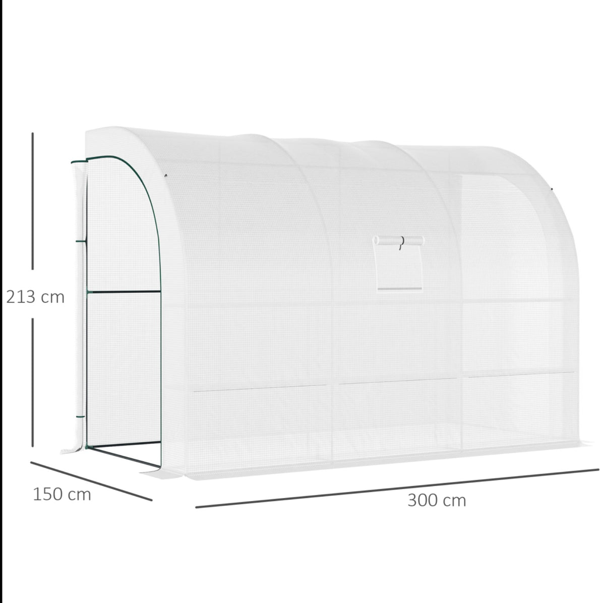 Lean To Walk In Greenhouse White 10 x 5ft