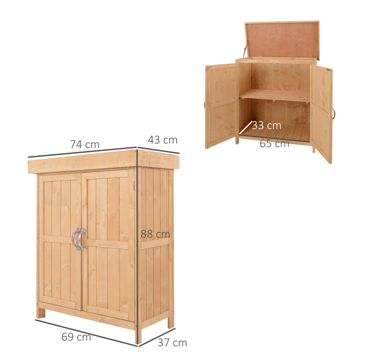 2.5 x 1.5ft Wooden Garden Storage Chest