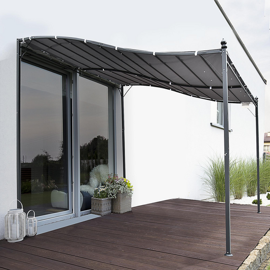 Freestanding Metal Wall Awning Canopy 3 x 3 m