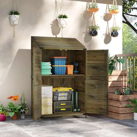3.5 x 2ft Wooden Garden Storage Shed Green