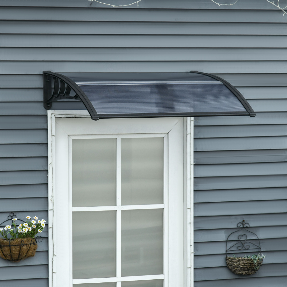 Door Canopy Awning Outdoor Window Rain Shelter Cover 100 x 75cm