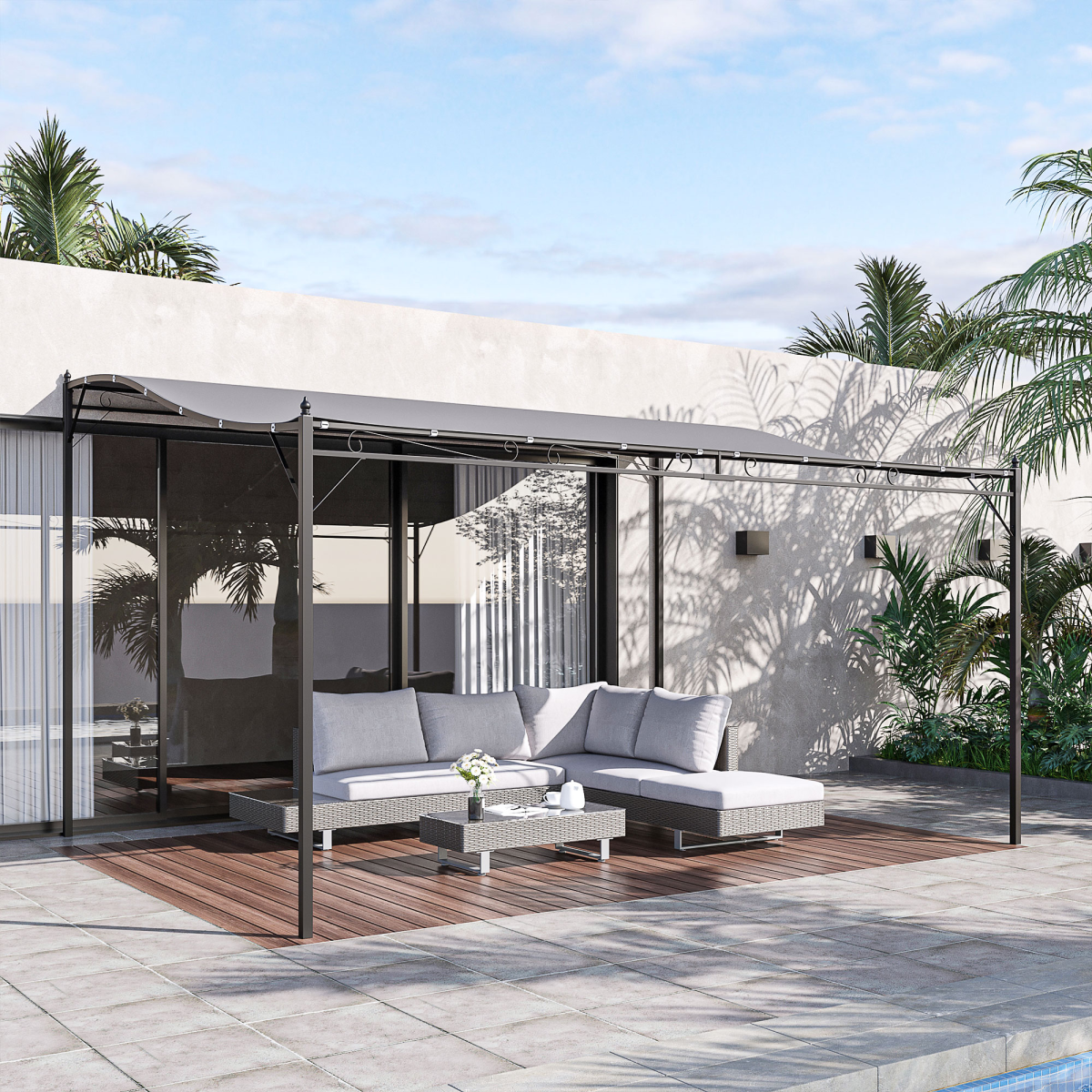 Canopy Metal Wall Gazebo
