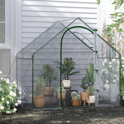 Portable Walk-in PVC Greenhouse w/ Zipped Door for Flowers Plant