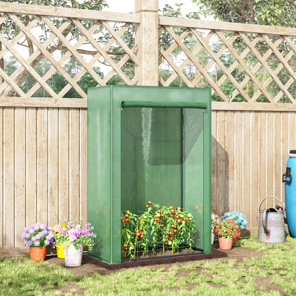 Green PE Greenhouse Cover with Zipper Roll-Up Door