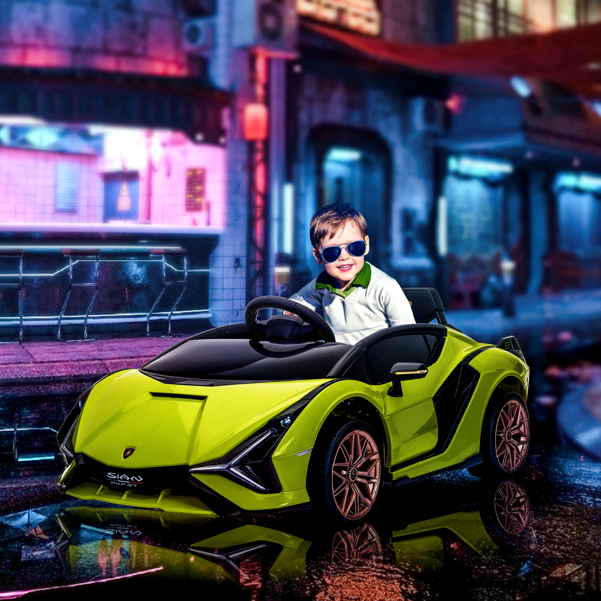 Lamborghini SIAN 12V Kids Electric Ride On Car Toy w/ Remote Control