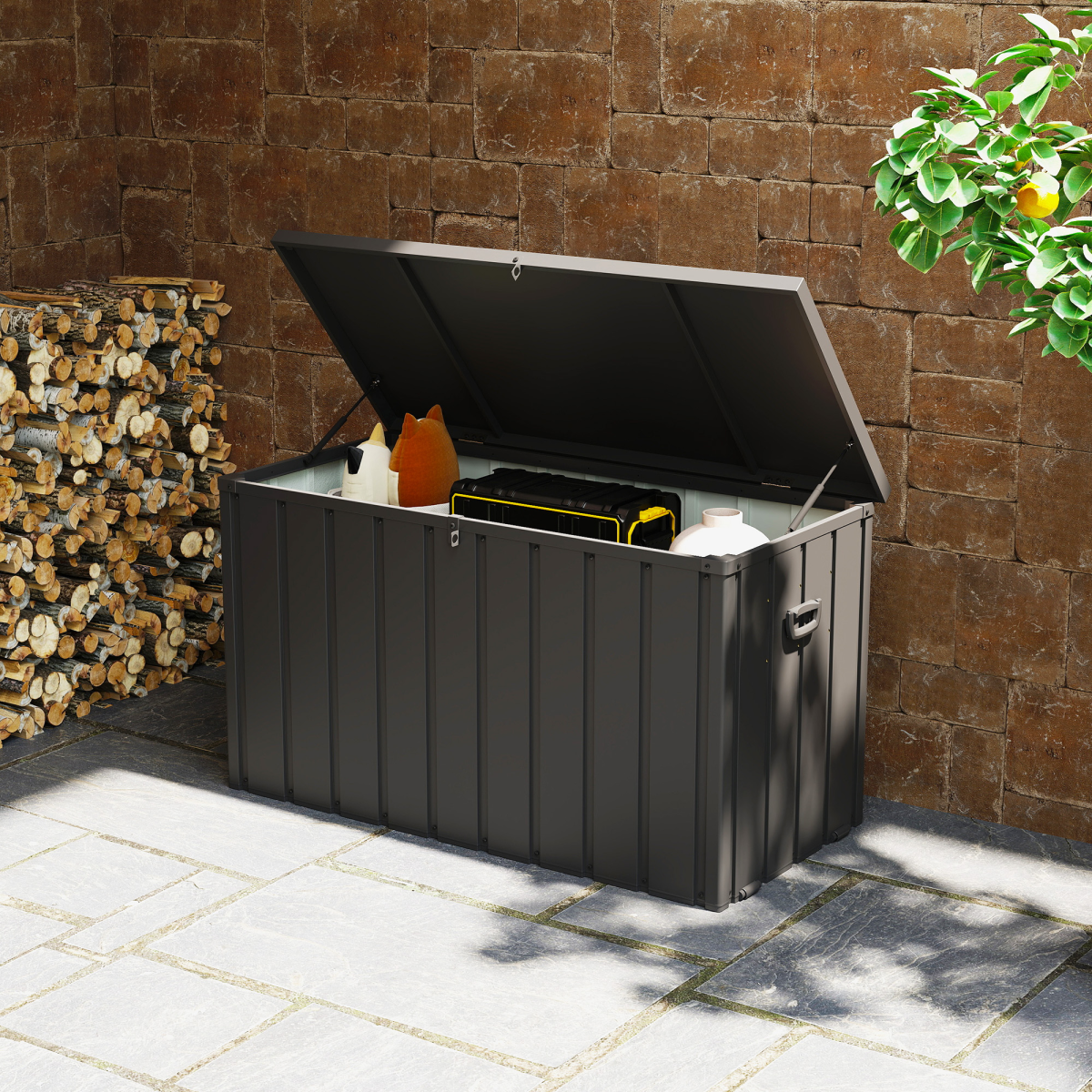450L Outdoor Storage Box Waterproof with Wheels and Handles