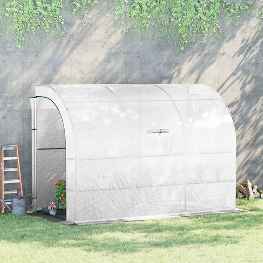 Lean To Walk In Greenhouse White 10 x 5ft