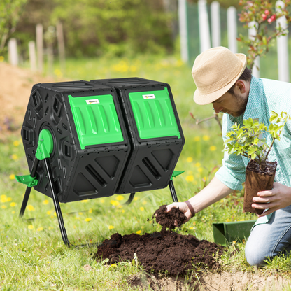 130L Dual Chamber Rotating Composter