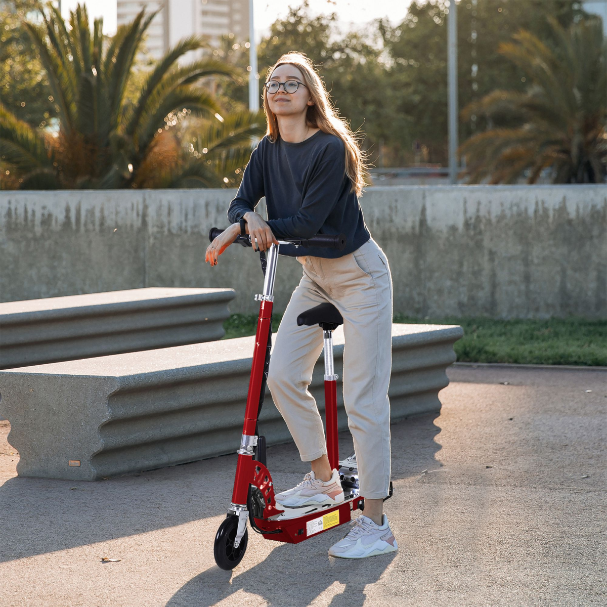 Teen Foldable Electric Scooter Battery 12V 120W w/ Brake Kickstand