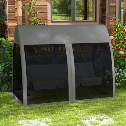 Garden Swing Chair Patio Hammock 3 Seater Bench Canopy Lounger Grey