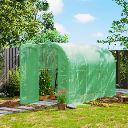 Polytunnel Greenhouse with Door, Galvanised Steel Frame 3 x 2 x 2m