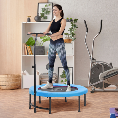 40'' Kids Mini Trampoline, Adult Rebounder Jumper w/ Handle Fitness