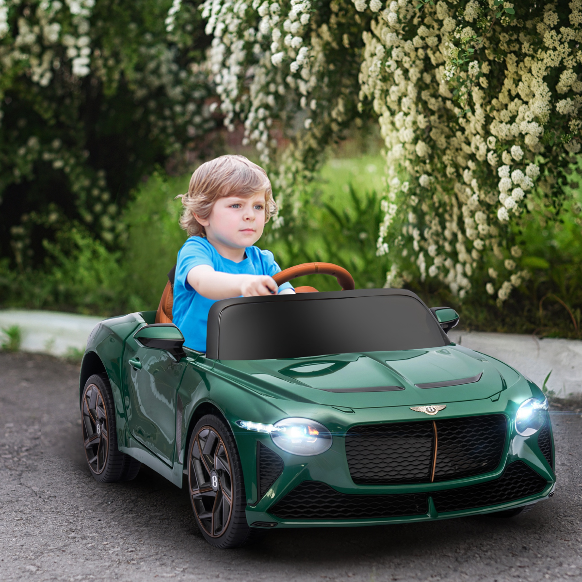HOMCOM Bentley Bacalar Licensed 12V Kids Electric Ride-On with Remote - Green