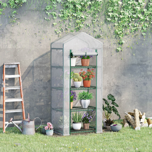 Mini Greenhouse, Portable with Steel Frame, PE Cover, 160x69x50cm