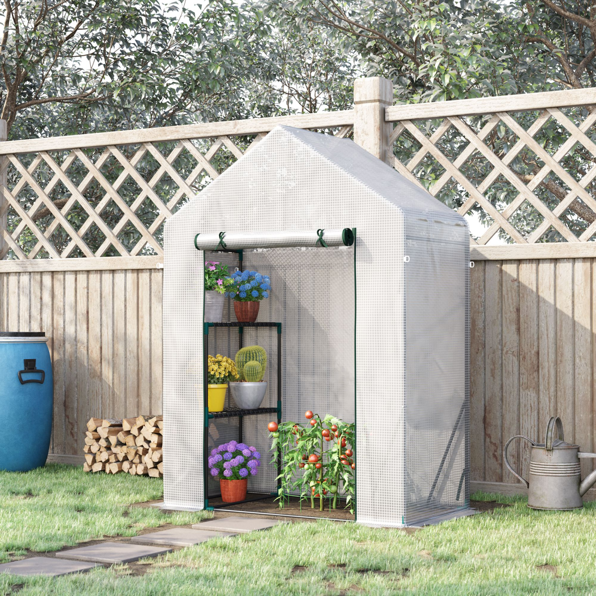 Greenhouse for Outdoor, Portable Gardening Plant Grow House w/ Shelf