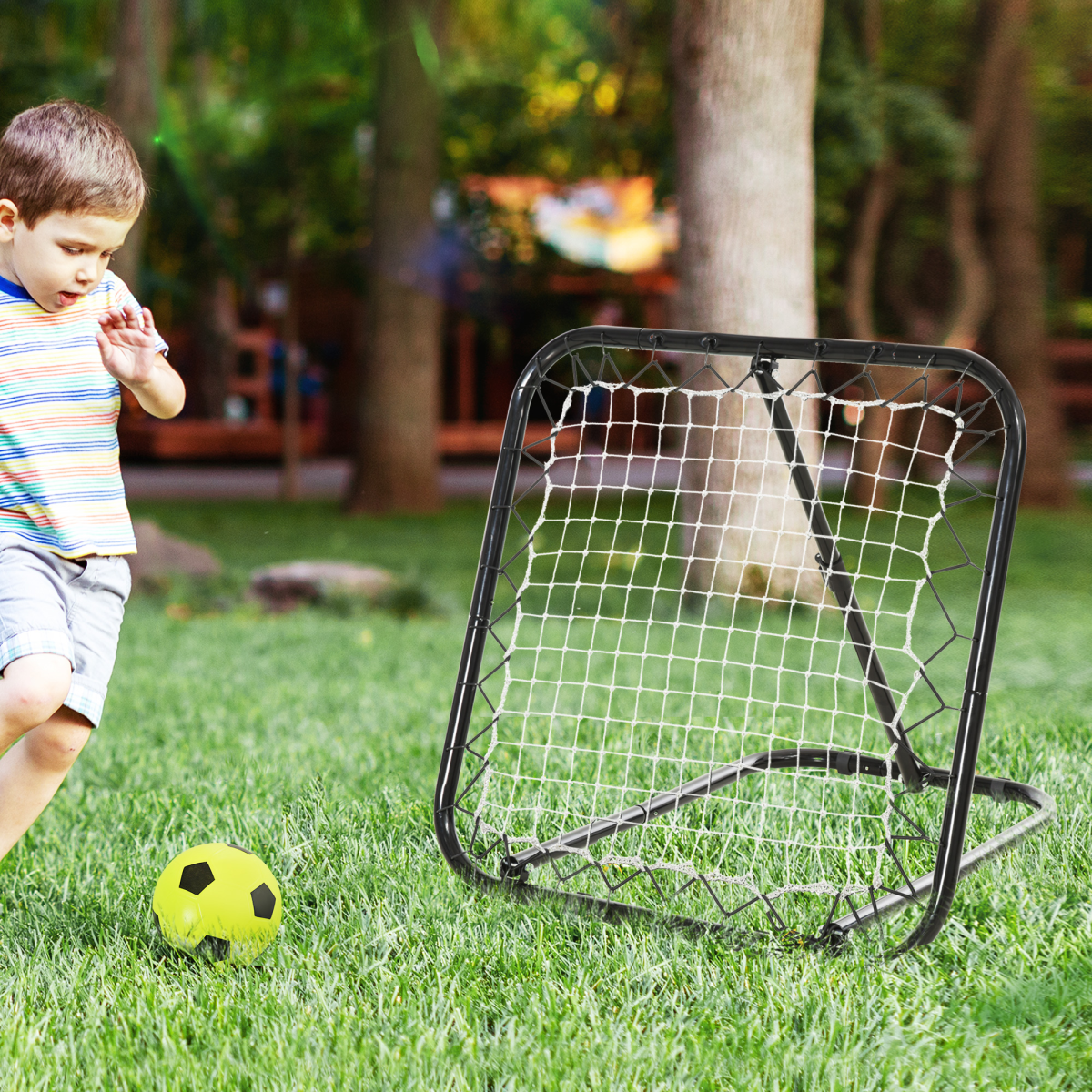 Angle Adjustable Rebounder Net Goal Training Set Football, Baseball