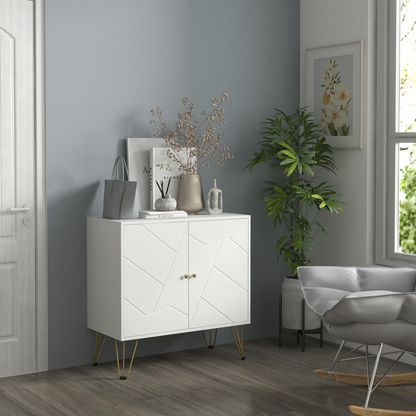 Freestanding Storage Cabinet with Adjustable Shelves for Living Room