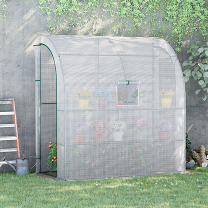 6.5 x 3.5ft Lean To Walk In Greenhouse White