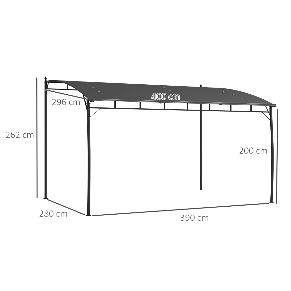 Metal Pergola, Outdoor Gazebo UV-Resistant Sun Shade Shelter 3 x 4m
