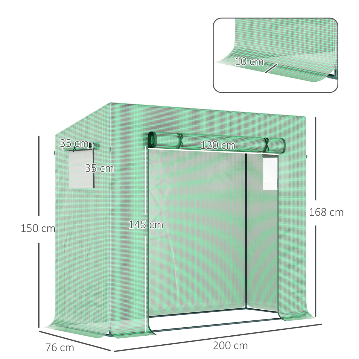 Garden Greenhouse Plant Cover, Windows & Zipper