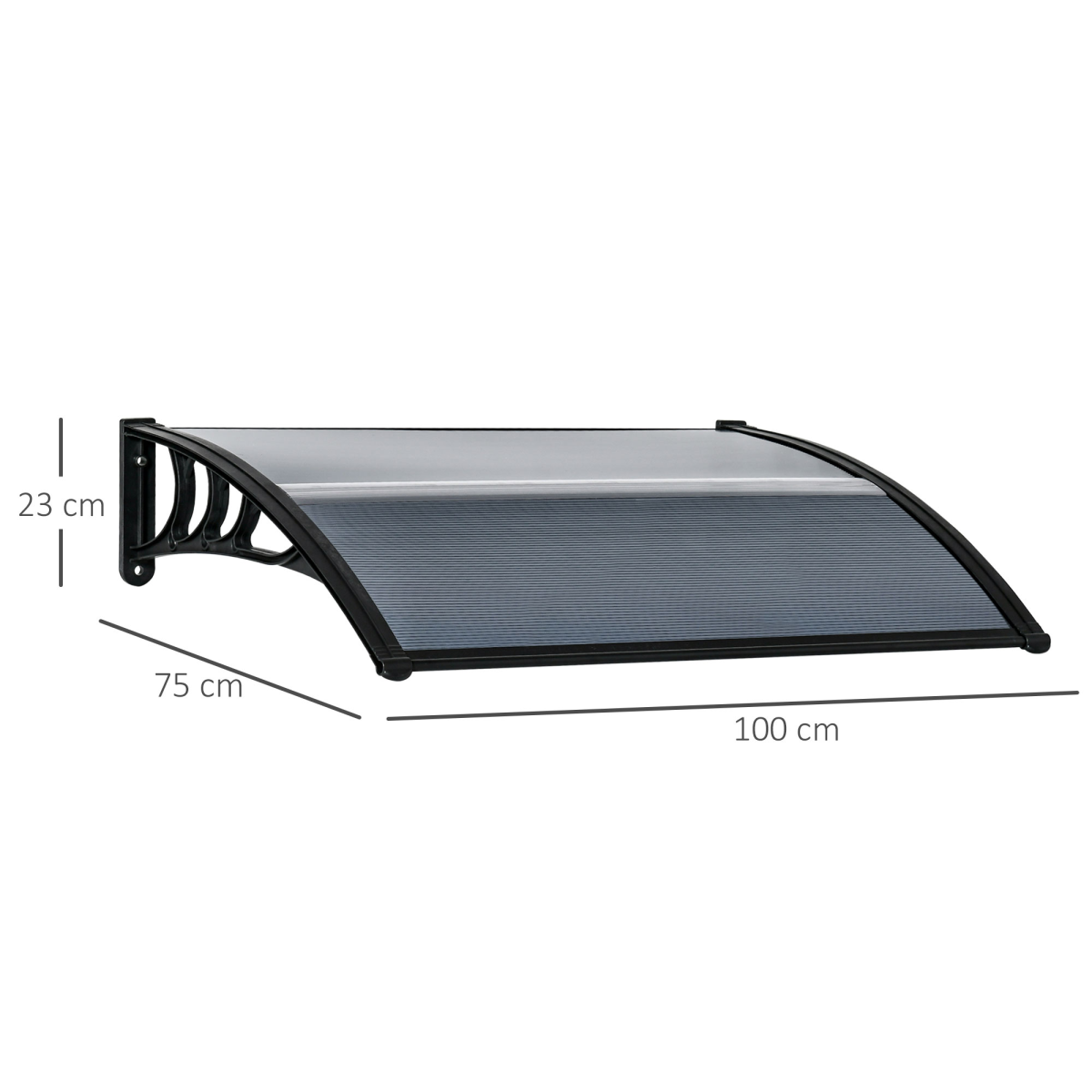 Door Canopy Awning Outdoor Window Rain Shelter Cover 100 x 75cm