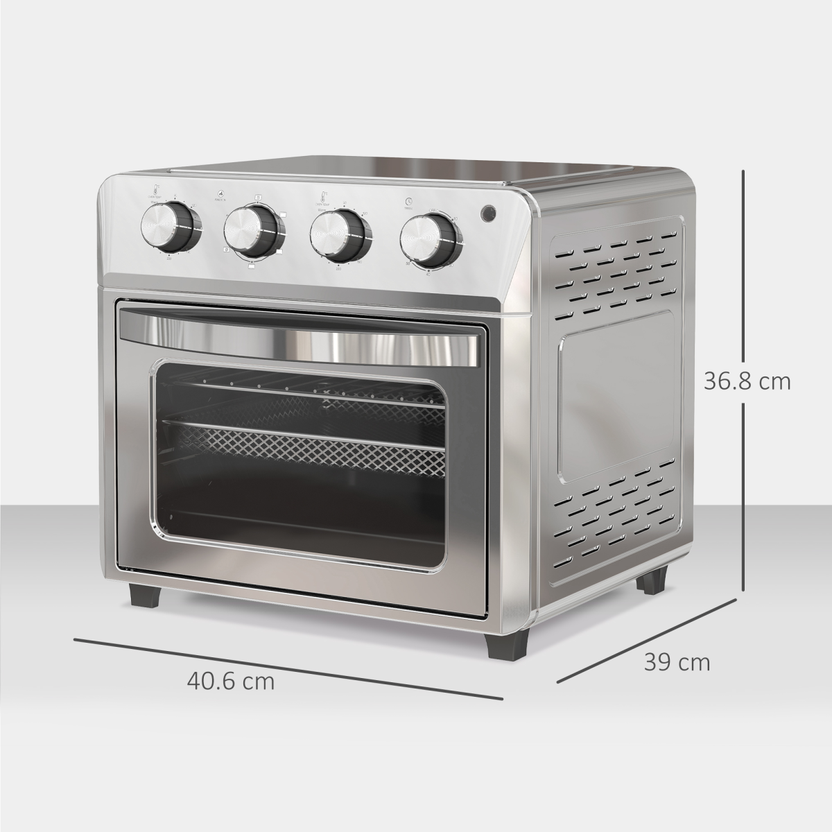 HOMCOM 24L Air Fryer Oven, Small Electric Oven, Grill, Roast, Bake, 1600W