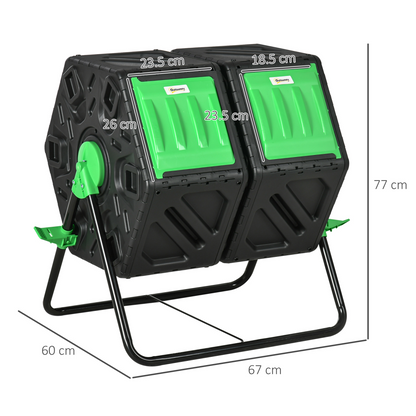 130L Dual Chamber Rotating Composter