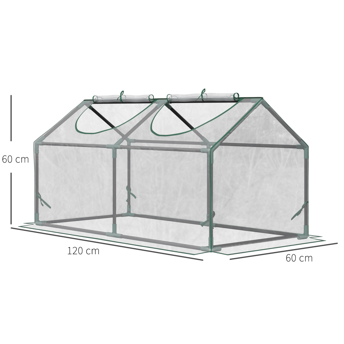 Greenhouse Plants Foil Tomato Vegetable House W/ 2 Windows Clear