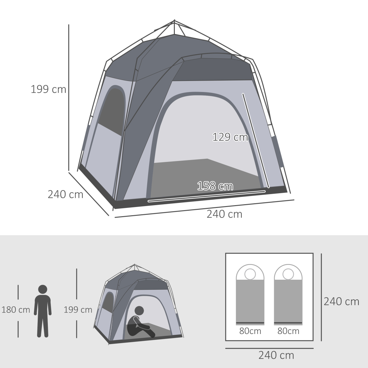 Pop Up Tent Automatic Camping Backpacking Dome Shelter, Green