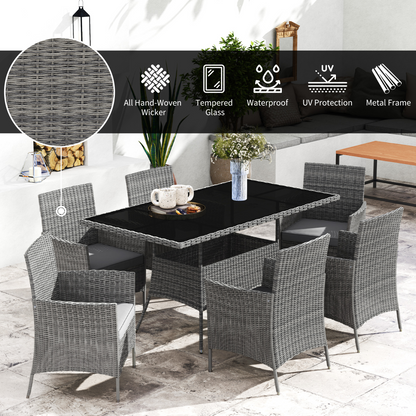 Rattan Dining Set for 6